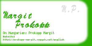 margit prokopp business card